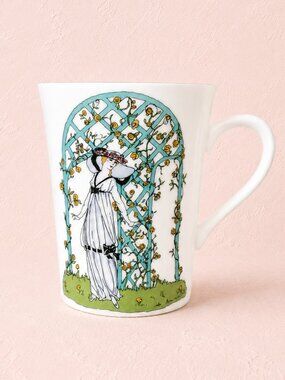 Vintage Royal Sutherland Art Nouveau Lady Coffee Mug